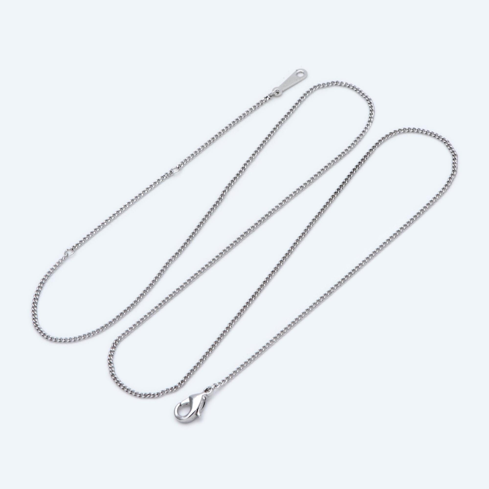 Gold/ Silver Dainty Curb Chains, Gold/ Rhodium plated Brass Finished Necklace, 16.5/ 17.5/ 20 Inches Adjustable, Ready to Wear (#LK-199)